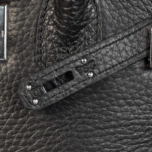Super A Replica Hermes Birkin 25CM Tote Bags Togo Leather Black Silver 60799